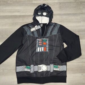 Star Wars Darth Zip Vader Jacket HOODIE Mask Sweatshirt Adult Costume New Medium