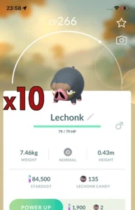 10x Lechonk Pokemon Bundle !! Good Chance of Lucky and Good IVs !! Go - Foto 1 di 1