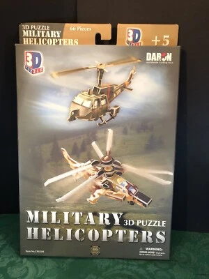 3D Puzzles: 2 Military Helicopters in Pkg. #CF025H Daron Toys Cubicfun NEW - Image 1 of 3