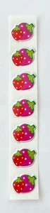 Vintage 1980 Puffy Pink & Red Star Duo Strawberry Scratch N Sniff Stickers Vinyl - Picture 1 of 5