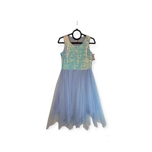 Zunie Girl's Periwinkle Shimmering Sequin Tulle Skirt Fancy Dress Size 14/16 NWT - Picture 1 of 8