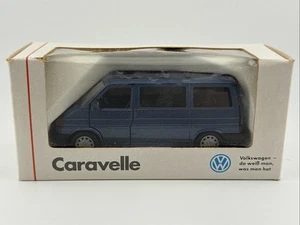 Rare 1990’s Volkswagen Caravelle Die Cast Model Car Schabak Blue Dealer Promo - Picture 1 of 6