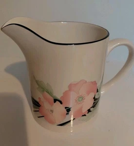 Sango Jolie Coffee Creamer 253319 Korea Flowers White Pink Porcelain 4" EUC - Picture 1 of 6