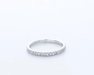 0.5 CT Natural Diamonds G/VS2 Round Cut 18K White Gold Pave Classic Wedding Ring - Bild 1 von 4