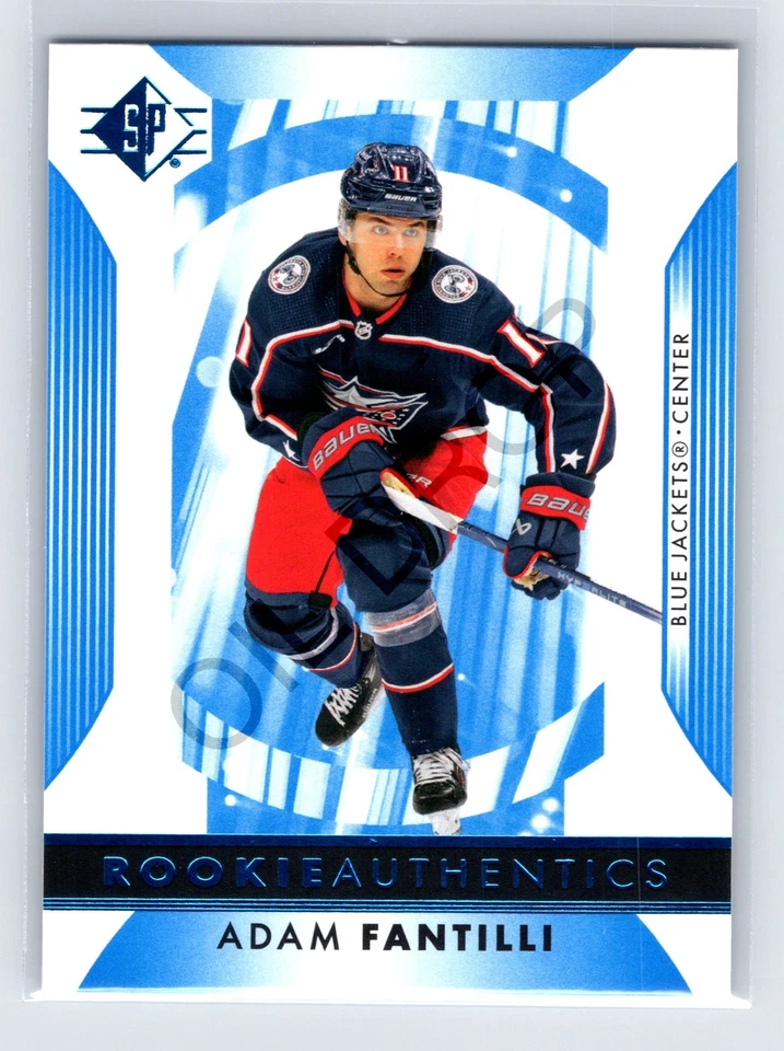 2023-24 Upper Deck SP Rookie Authentics Adam Fantilli #107 Columbus Blue Jackets - Image 1 of 2