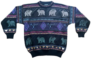 Suéter Tejido Lana Koala Australiano Años 90 De Colección L Jac-Tion Coogi Estilo AOP - Imagen 1 de 9