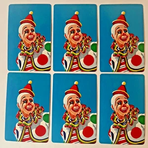 (6) einzelne CLOWN Spielkarten--CREEPY FUNNY WEIRD--made USA arrco--NEU unbenutzt - Bild 1 von 1