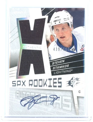 2008-09 SPx Rookies #190 Steven Stamkos Jersey Autograph RC 439/499 - Image 1 of 2
