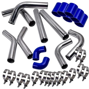 2.5" SILICONE HOSE COUPLER INTERCOOLER PIPING PIPE KIT T-BOLT CLAMPS BLUE - Picture 1 of 19
