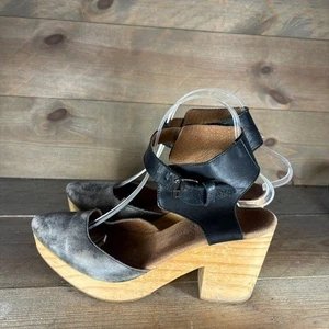Free People Percy Mujer Talla 39 Zapatos Negro Cordones Cuña Comodidad Zuecos - Imagen 1 de 8