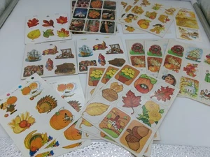 Vintage Eureka/Paula Seals Stickers Fall/ Thanksgiving Lot of 32 Sheets - Picture 1 of 10