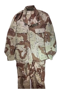 US Army Desert Camo BDU Set 6-Color Chocolate Chip Jacket & Pants Gulf War - Picture 1 of 8