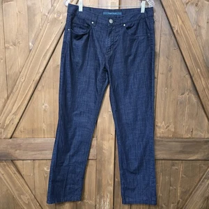 Pantalone jeans uomo Perry Ellis slim fit elasticizzato 32x30 blu scuro denim look casual - Foto 1 di 9