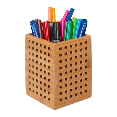 Stiftköcher bambus Schreibtisch Organizer Büro Utensilienbox 200 g 4er Set - Bild 1 von 4