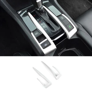 Cubierta del marco de cambio de marchas de consola central 2* para Honda Civic 2016-21 blanco brillante - Imagen 1 de 9