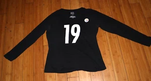 NFL Proline Pittsburgh Steelers Smith- Schuster 19 Women's Long Sleeve T Shirt L - Picture 1 of 2