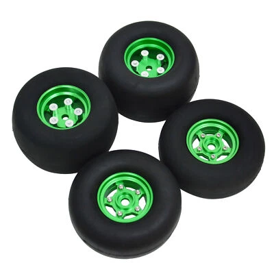 Aluminum Wheels Rims W/Tires for Tamiya Grasshopper Hornet Frog RC Buggy Car - Image 1 of 4
