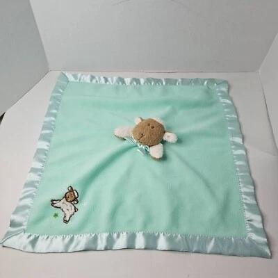 Manta de seguridad para animales de peluche verde amoroso de peluche de cordero Foto 1 de 4