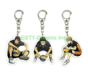 Set of 3 Haikyuu Anime Acrylic Keychain Sugawara Daichi Sawamura Azumane v2 - Picture 1 of 2