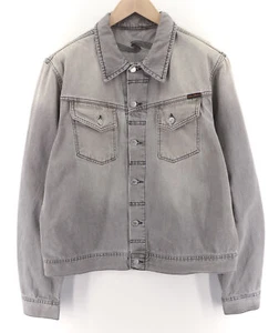NUDIE Conny Org. Fog Men Jacket 2XL Grey Denim Regular Cotton Long Sleeve Faded - Picture 1 of 8