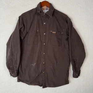 Vintage Carhartt Canvas Flannel Lined Mens M Shirt Jacket 90s Plaid Worker - Bild 1 von 8