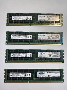 LOT OF 4 Micron 16GB DDR3 2Rx4 PC3L-12800R MT36KSF2G72PZ-1G6N1KF ECC Server RAM - Picture 1 of 1