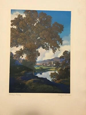 Maxfield Parrish “Peaceful Valley” de 1942 “Our Beautiful America Folio” Foto 1 de 4