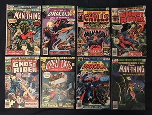 MARVEL HORROR LOT of 8 comics: Ghost Rider, Tomb of Dracula, Chamber of Chills.. - Picture 1 of 10