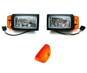 2x reflektor H4 z kierunkowskazem ZESTAW 12V ładowarka kołowa ciągnik i abażur - Zdjęcie 1 z 24