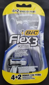 Bic Flex 3 Jednorazowe maszynki do golenia 1 opakowanie 6 maszynek do golenia, NOWE MASZYNKI DO GOLENIA MĘŻCZYŹNI KOBIETY UNISEX - Zdjęcie 1 z 1