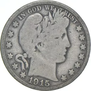 1915-S Barber Half Dollar Average Circ - Picture 1 of 5