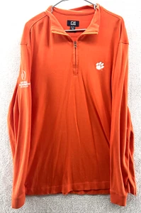 Cutter & Buck Sweater Mens 2XT Clemson Orange 2016 Championship 1/4 Zip Pullover - Picture 1 of 10