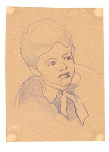 RETRATO DE NIÑO por el artista ruso A.M.Gromov  - Imagen 1 de 2