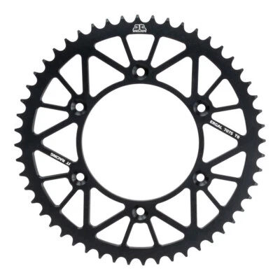 JT Alloy Racelite Black 52T Rear Sprocket for KTM 125 EXC 1994-2011 - Image 1 of 2