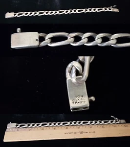 Men Solid Sterling Silver Biker 9.5" Long Heavy Curb Chain Bracelet br299 - Picture 1 of 1