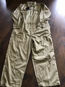 MCR Safety DC1T66T Deluxe Contractor Flame Resistant Khaki Coveralls, 66 Tall B8 - Picture 1 of 8