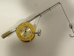 Mini Reloj Timex Cuarzo Caña de Pescar Vintage 4.5" Batería Nueva - Imagen 1 de 8