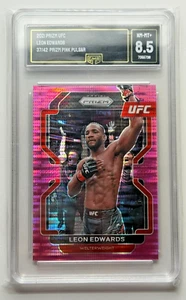 2021 Panini UFC Prizm Pink Pulsar /42 Leon Edwards #108 GMA 8.5 NM-MT+ - Bild 1 von 2