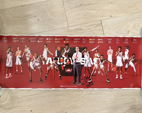Arkansas Razorbacks Basketball 2019 2020 Schedule Poster Eric Musselman Signed Cover