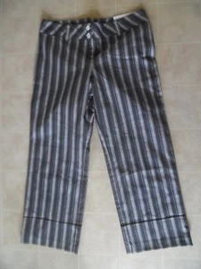 Pantaloni crop casual a righe Ann Taylor Loft Marisa bianchi | grigi taglia 6 - Foto 1 di 3