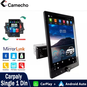 10.4'' Single 1 Din Car Stereo Apple CarPlay Android Auto Rotatable Radio BT USB - Picture 1 of 24