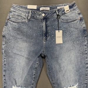 Judy Blue Womens Jeans Sz 18W Slim Fit Denim and Diamonds Rhinestone Ripped Mom - Picture 1 of 15