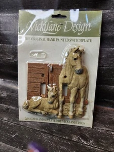 Vicki Lane Design Palomino Stute & Fohlen Pferd Double SwitchPlate Cover Anderson  - Bild 1 von 9
