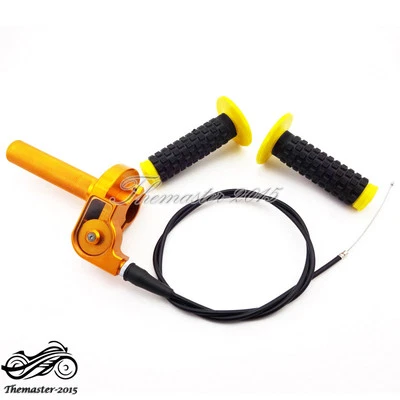 CNC Aluminum Twist Throttle Grips Cable For Suzuki RM 80 85 125 250 Dirt Bike - Изображение 1 из 4