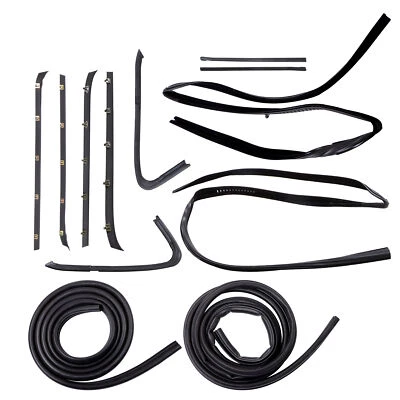 12-Piece Rubber Weatherstrip Seal Kit Black For Chevy GMC Pickup Truck 1973-1980 - Изображение 1 из 4