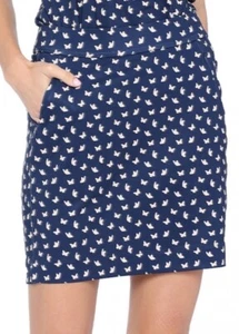 NWT BELYN KEY Navy Cantalope Butterfly Essential Jersey Knit GOLF SKORT S M L XL - Picture 1 of 1