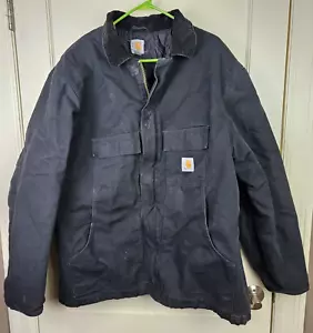 Chaqueta de Trabajo Carhartt C0003 Negra Aislada Pato Para Hombre Talla 2XL Alta - Imagen 1 de 4