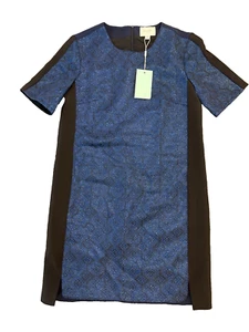 JOVANNA US 6 Blue Embroidered Short Dress Short Sleeves NWT 100% Polyester - Picture 1 of 8