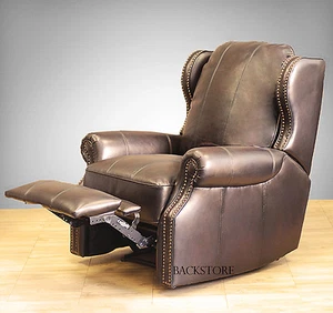 New Barcalounger Bristol II Wall Hugger Leather Recliner Chair Stetson Bordeaux - Picture 1 of 7