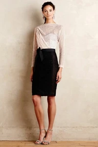 Vestido Anthropologie Alarie Beguile de Byron Lars Encaje Pequeño 0 Marfil Negro $298 - Imagen 1 de 7
